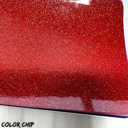 Red Sparkle Metal Flake golf cart wrapping film color chip sample