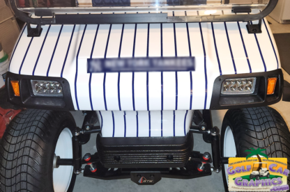 Pinstripes-golf-car-wrap White - Navy Blue