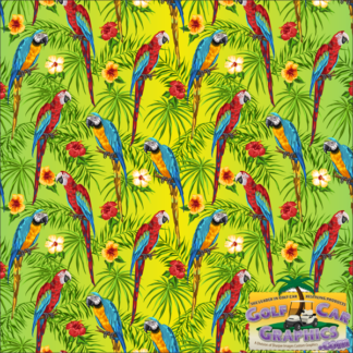 Tropical-Parrot golf car body wrap