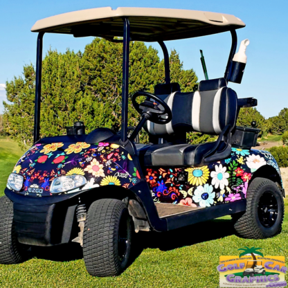 Full-body-golf-car-wrap-flowers-midnight-in-the-secret-garden