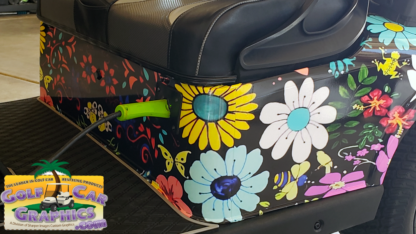 golf-cart-full-coverage-body-wrap-floral-and-nature-theme-custom-art